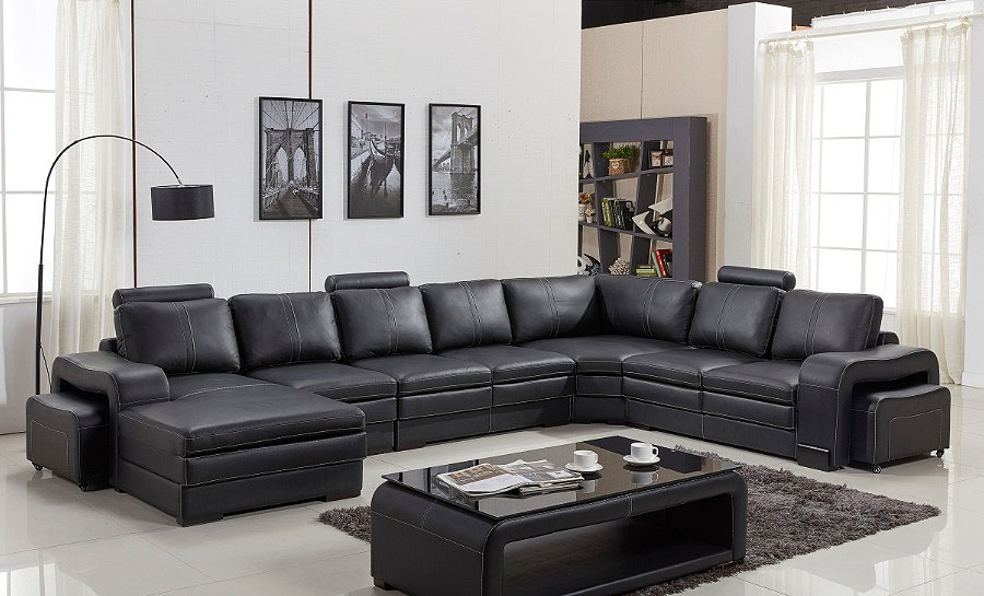 Janice - U Leather Sofa Lounge Set